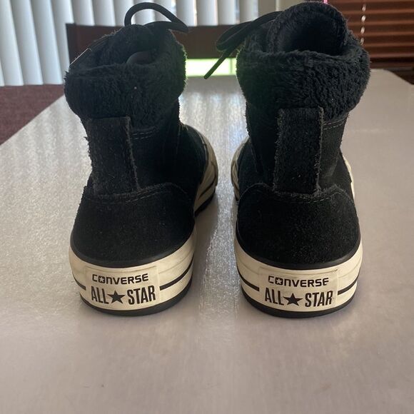 CONVERSE All Star Women’s Black Suede Leather Hi Tops Size 7 - Picture 5 of 8